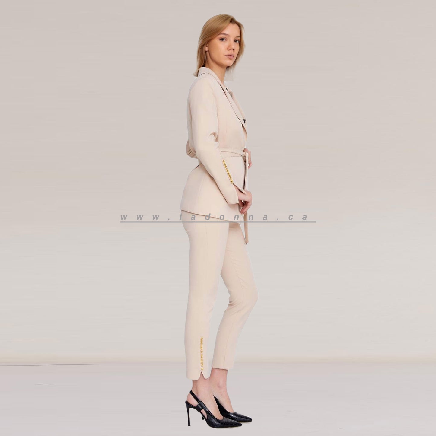 Collar Flap Detail Blazer & Pants Set
