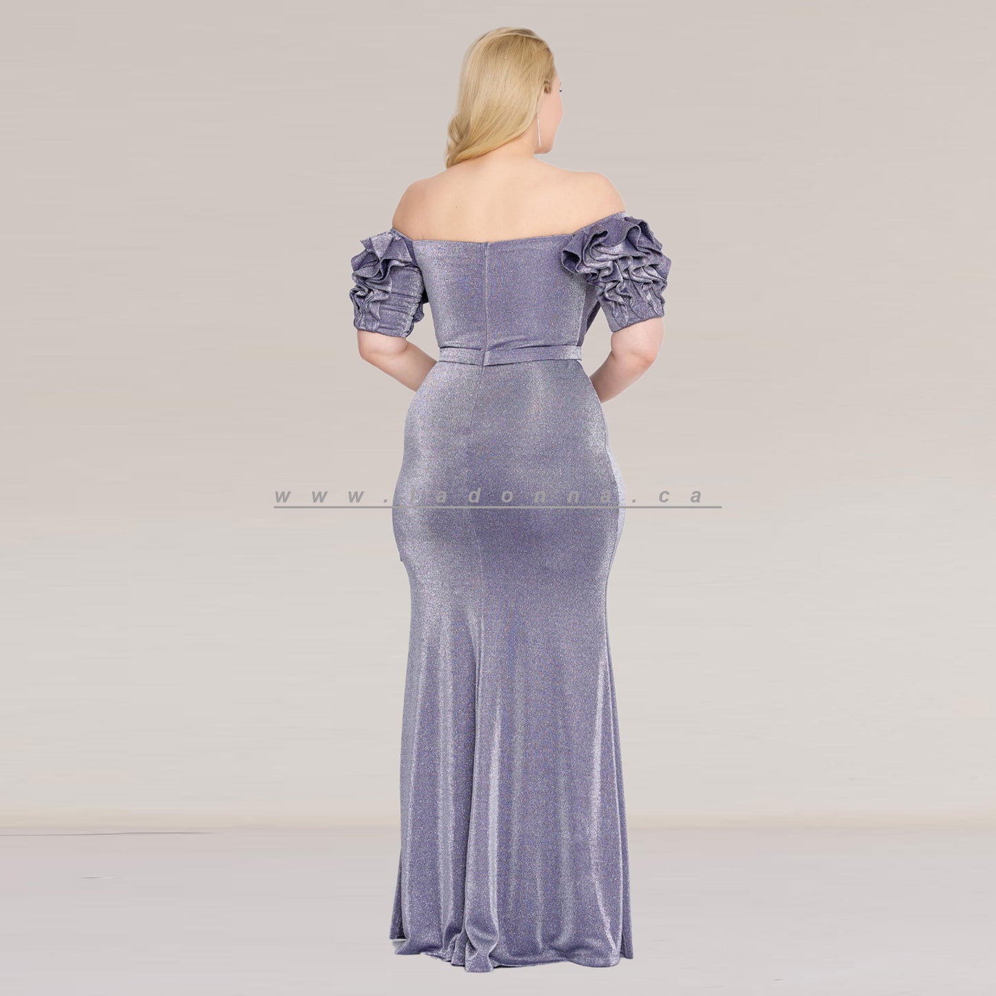 Off Shoulder Maxi Lycra Mermaid Plus Size Purple Dress