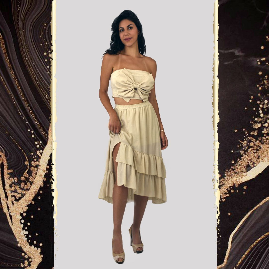 BEIGE CASUAL SUITS-2 PIECE