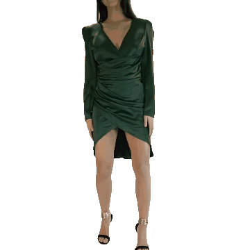 Favori Asymmetrical Long Sleeve Dress