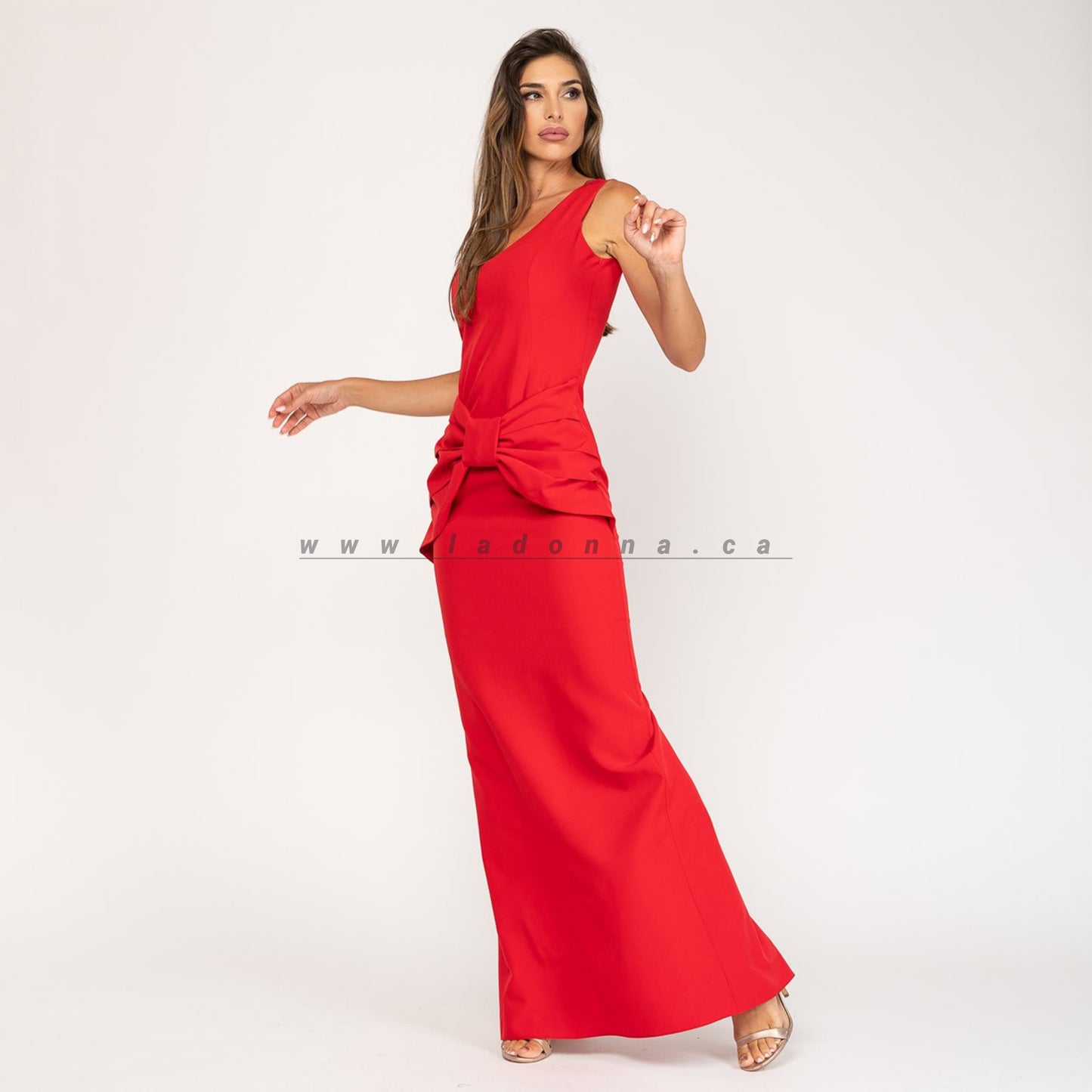 KNOT MERMAID LONG RED DRESS