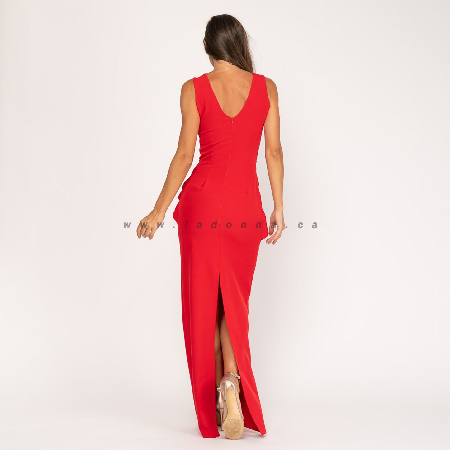 KNOT MERMAID LONG RED DRESS