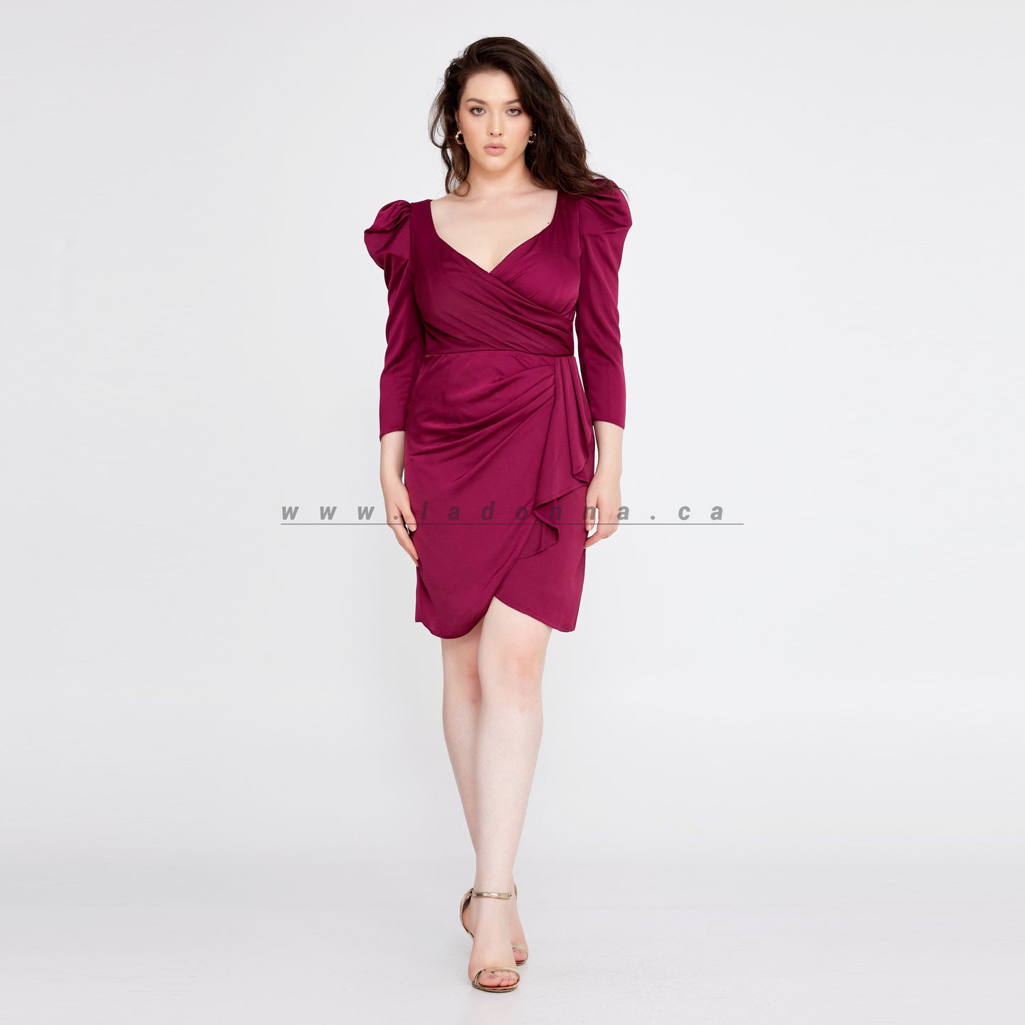 Mini Satin Column Purple Dress