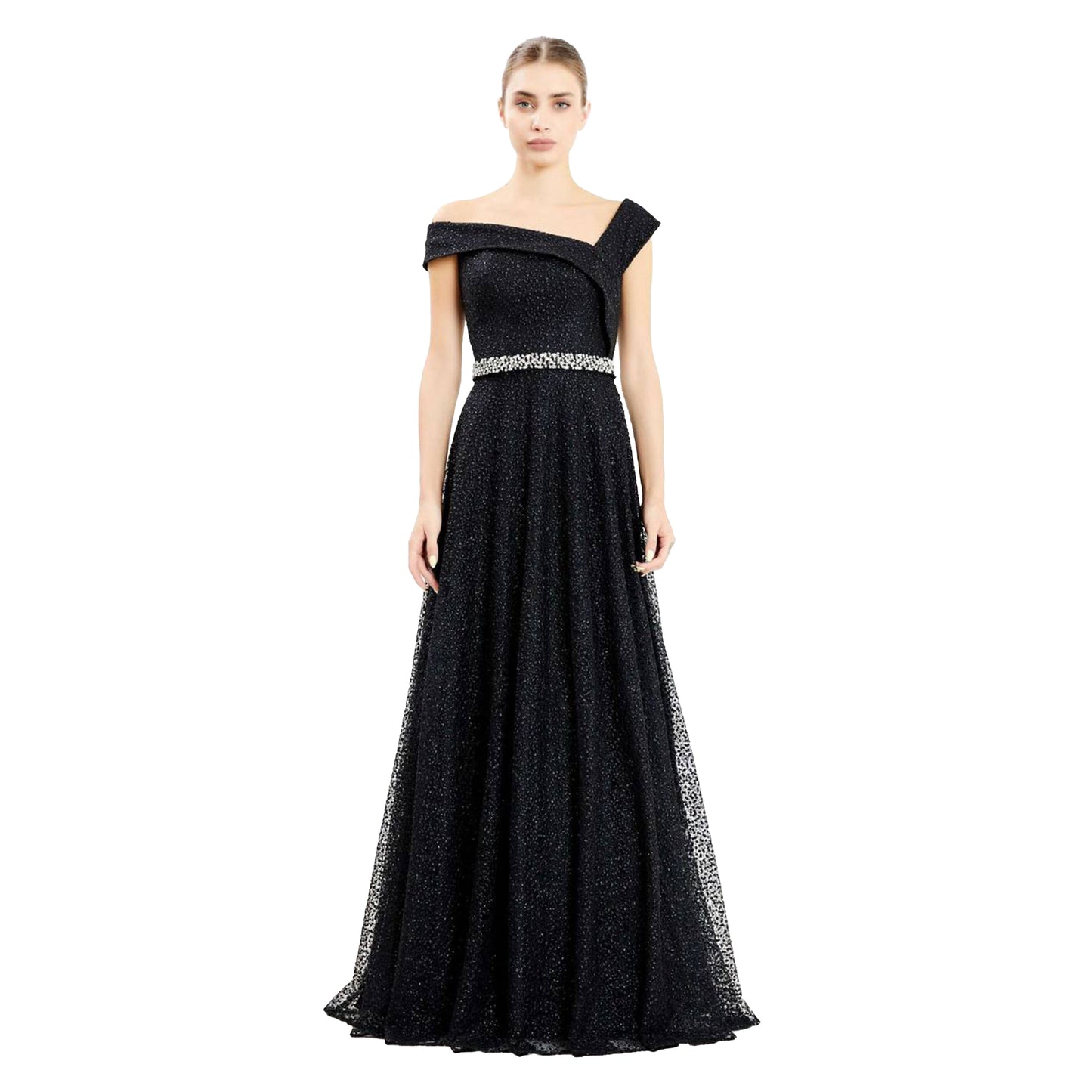Isis Black A-Line Evening Dress