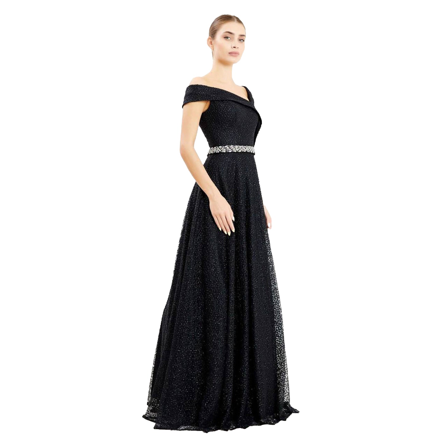 Isis Black A-Line Evening Dress