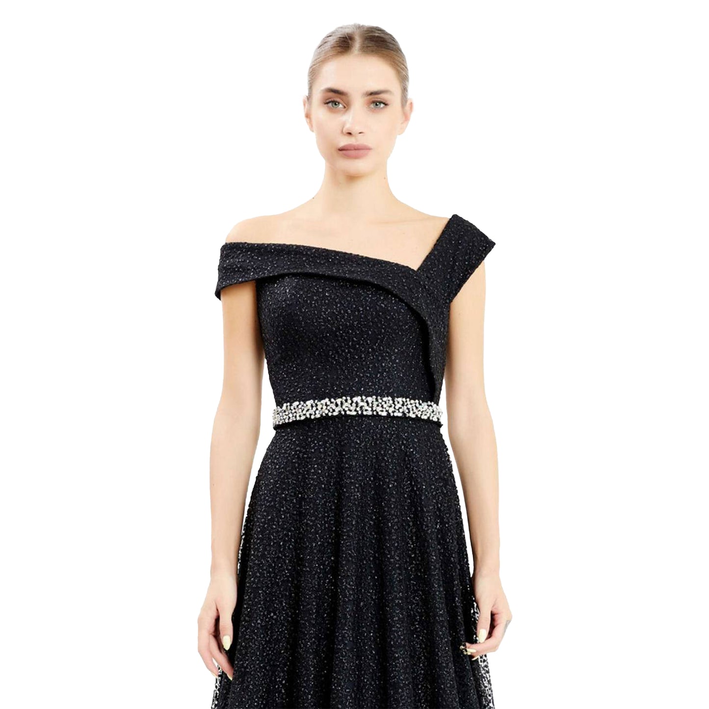 Isis Black A-Line Evening Dress