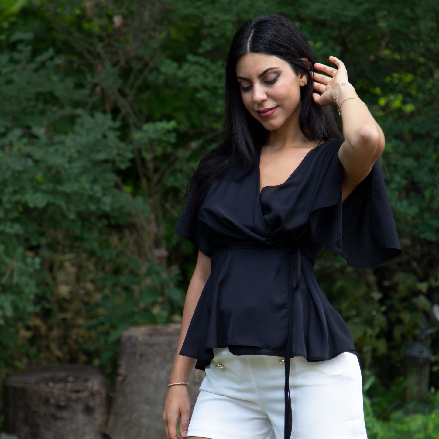 Black Short Sleeves Top