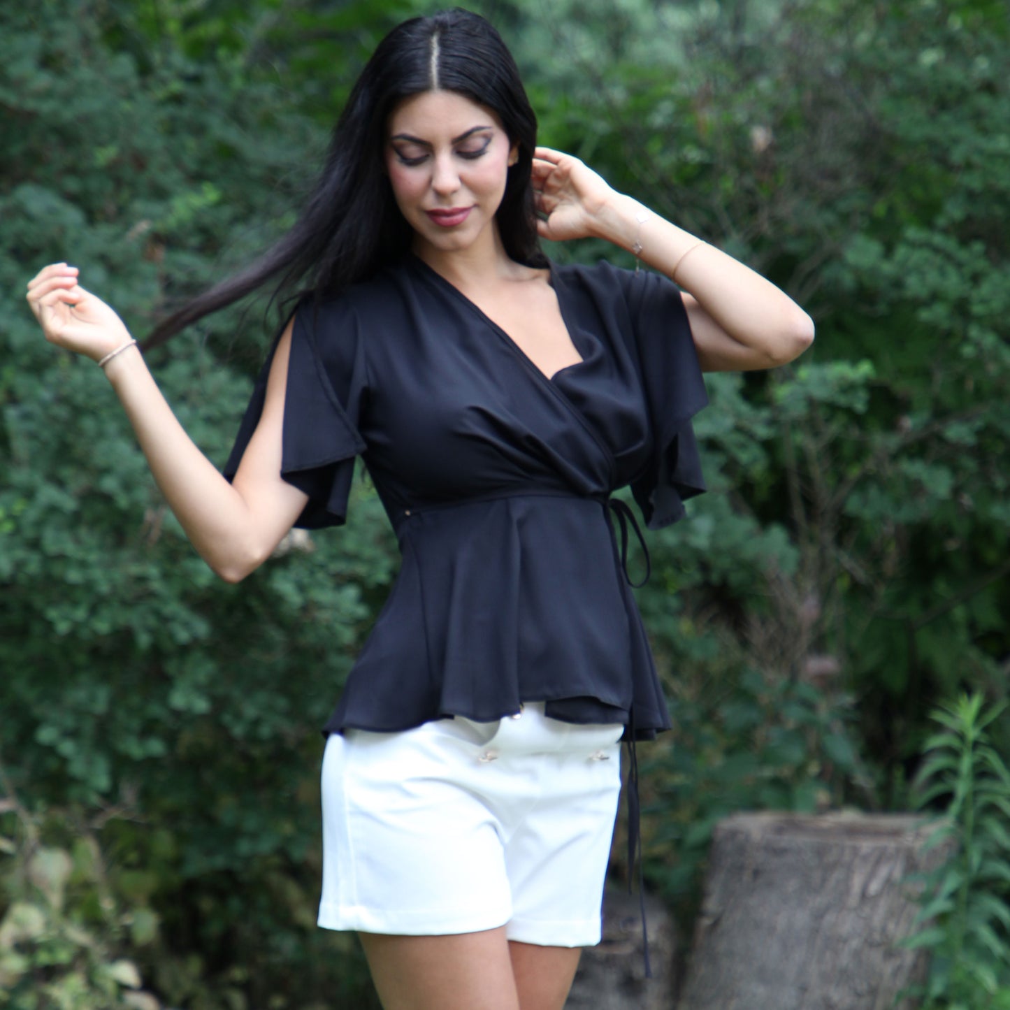 Black Short Sleeves Top