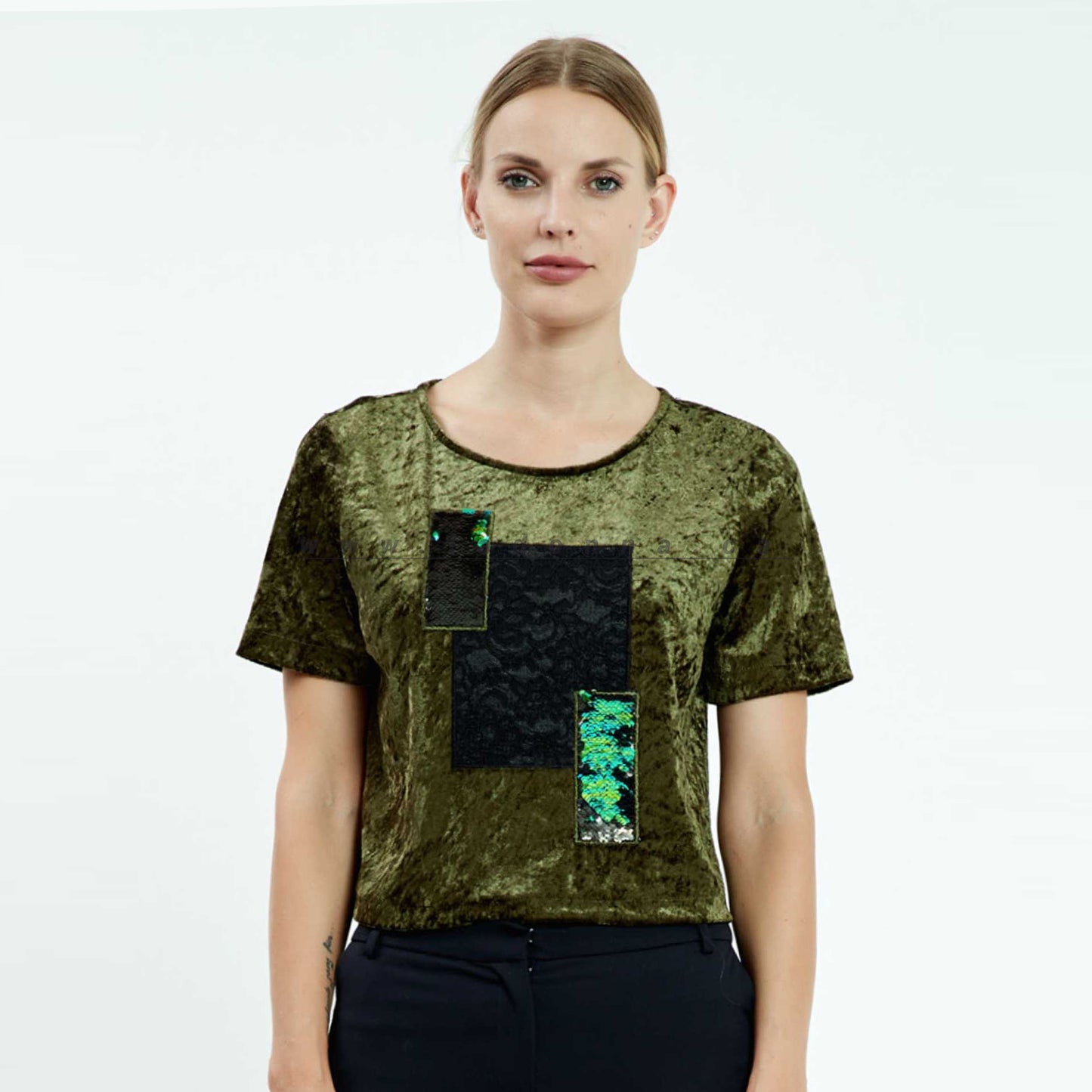 Short Sleeve Solid Color Regular Khaki T-shirt