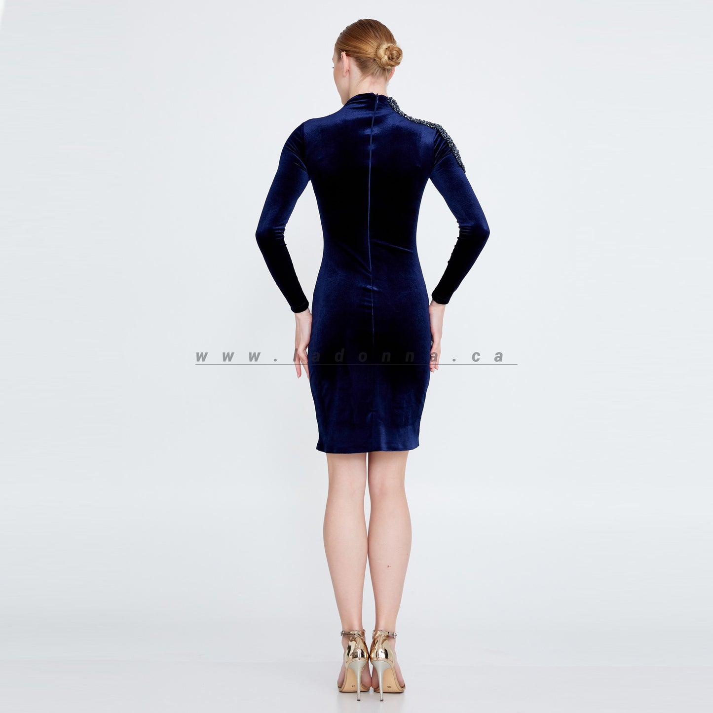 THEIA VELVET MINI DRESS ROYAL BLUE