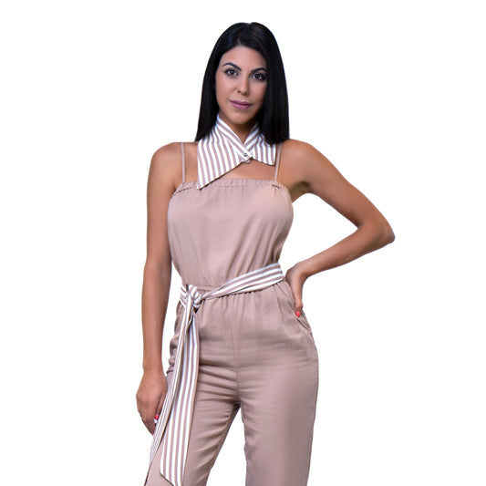 Zola Collarless Casual Jumpsuit