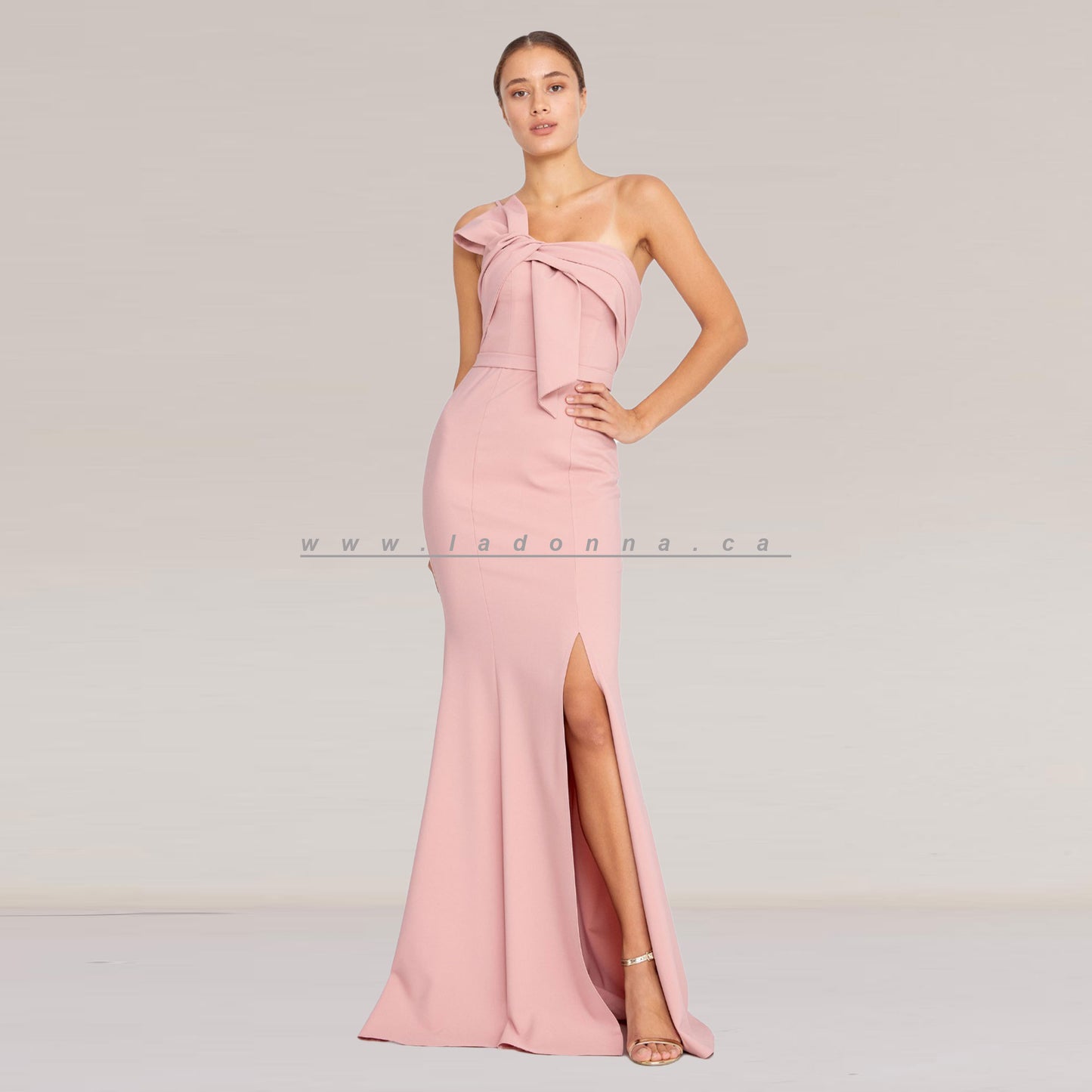 Strapless Maxi Crepe Mermaid Regular Pink Dress
