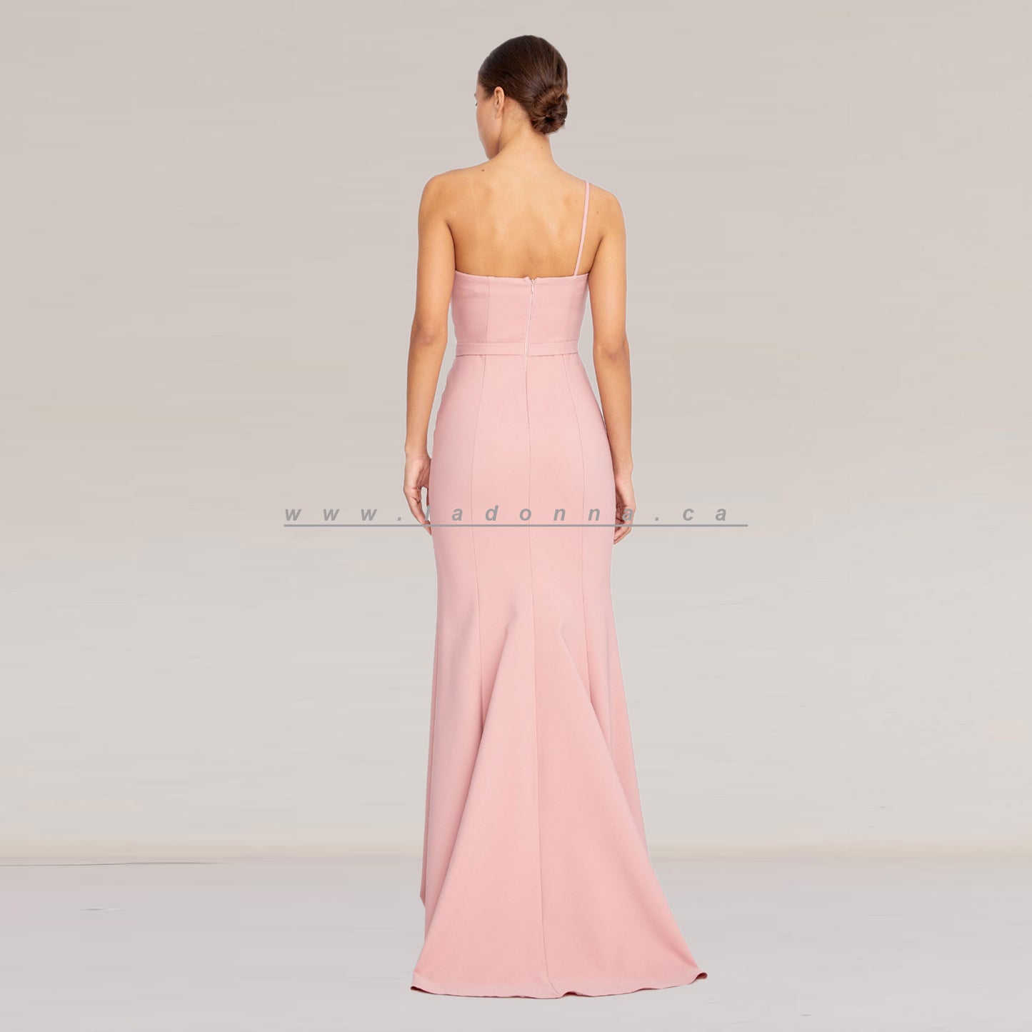Strapless Maxi Crepe Mermaid Regular Pink Dress