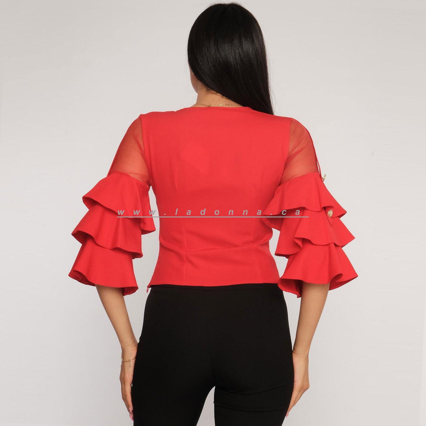 Valentine Red Crew Neck Blouses