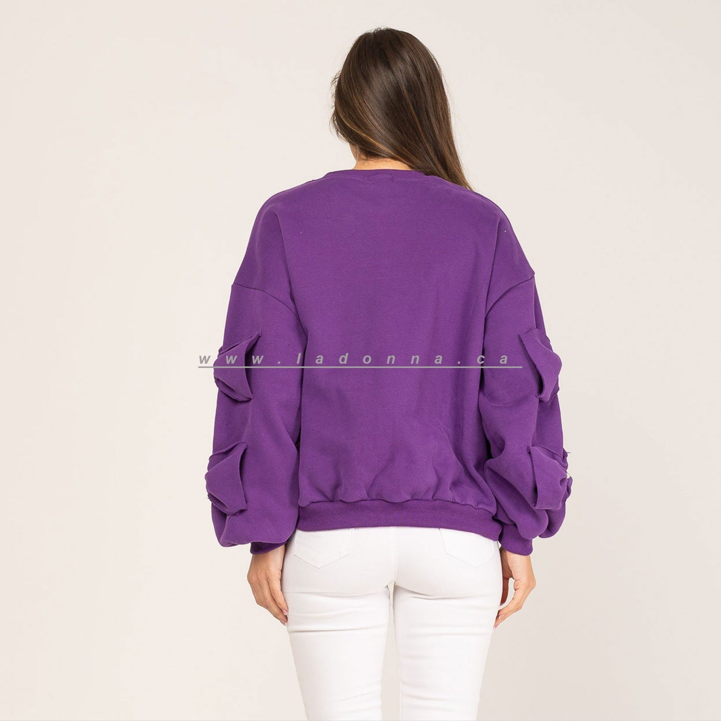 SWEATSHIRT WITH PEARL BOW
