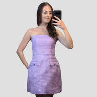 Mini Polyester Column Purple Cocktail Dress