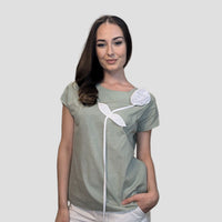 Mint Top with Rose Design