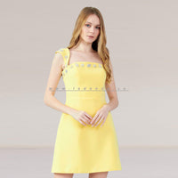 Mini pastel yellow dress