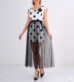 Polka Dot Tulle Midi Skirt Dress