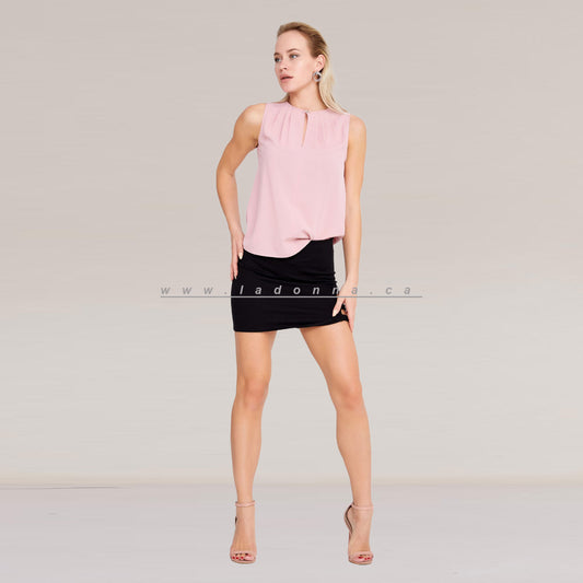 SLEEVELESS SOLID COLOUR PINK TOP