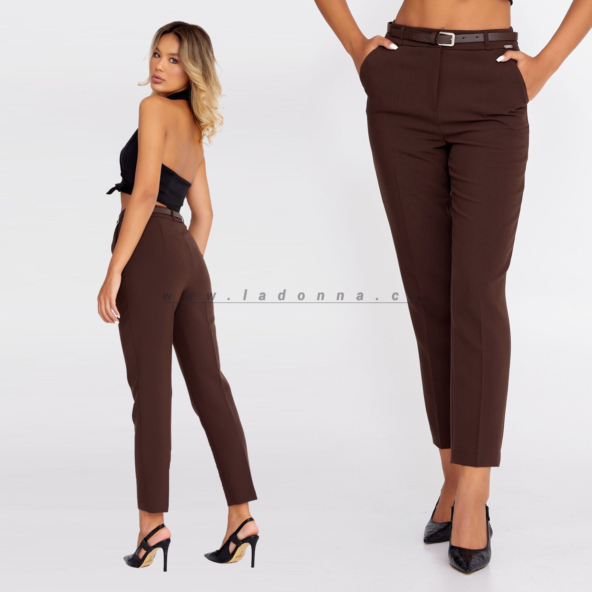 BROWN FITTED PANTS – LaDonna Women's Boutique