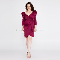 Mini Satin Column Purple Dress