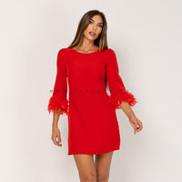 European STYLE MINI RED DRESS