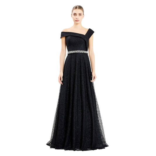 Isis Black A-Line Evening Dress