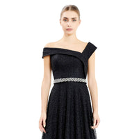 Isis Black A-Line Evening Dress