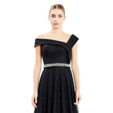 Isis Black A-Line Evening Dress