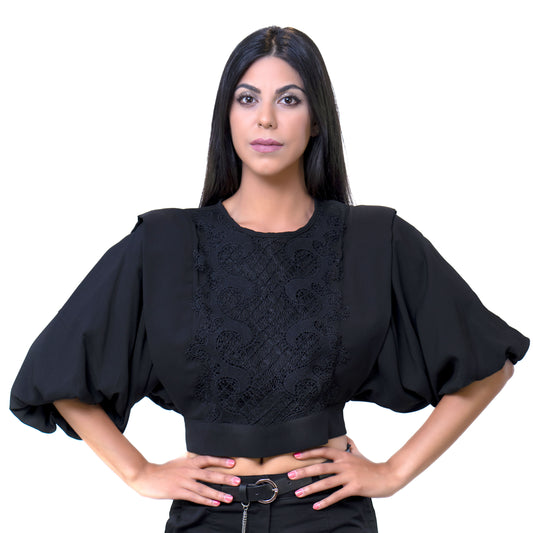 LILA ROSE THREE QUARTER SLEEVE CREW NECK BLOUSES