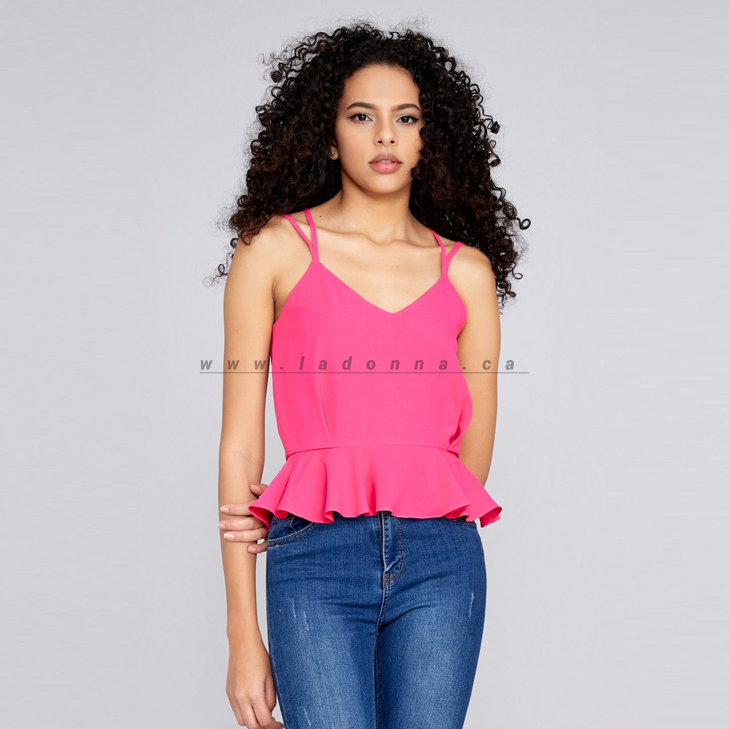 Solid Pink Open Back Top
