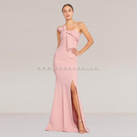 Strapless Maxi Crepe Mermaid Regular Pink Dress