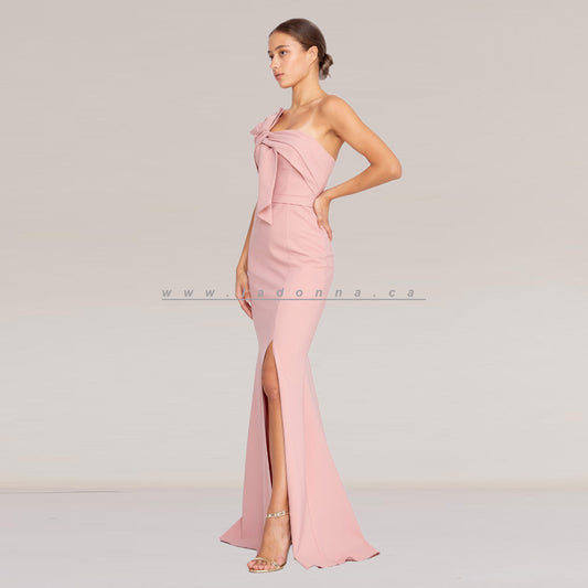 Strapless Maxi Crepe Mermaid Regular Pink Dress