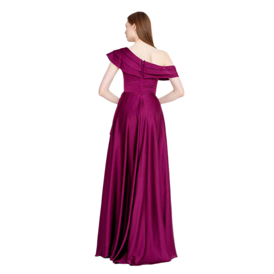 Floralia Purple Beaded Evening Dress