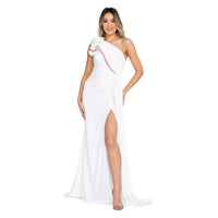 Goddess White Evening Dress
