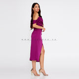 Satin Column Purple Evening Dress